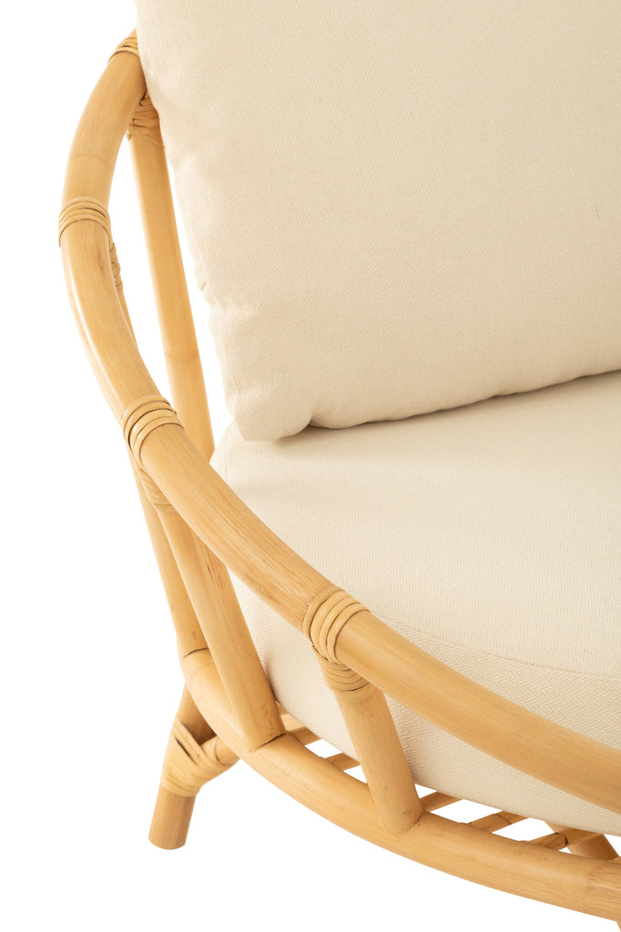 Fauteuil Ketapang en rotin/textile naturel - J-Line