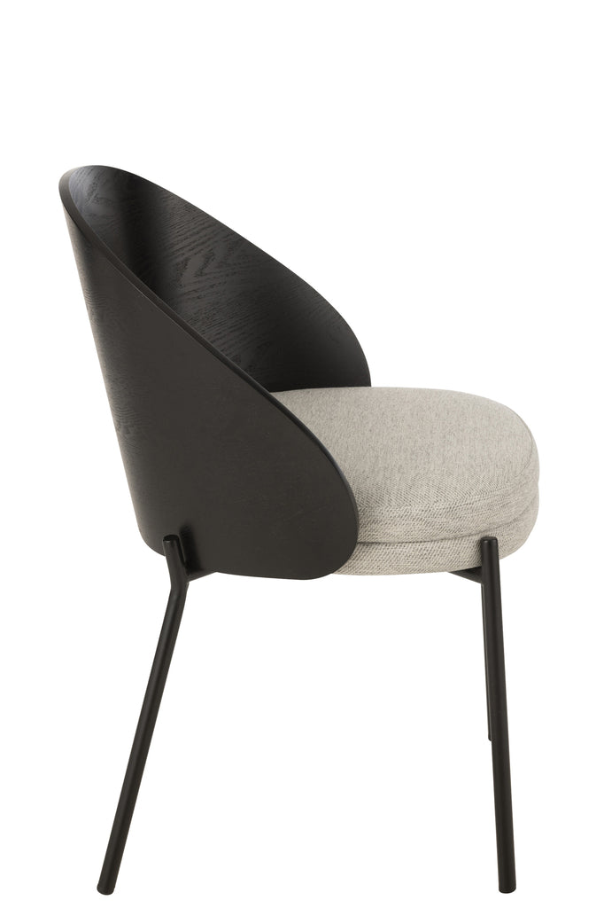 Chaise Meulaboh en contreplaqué noir et gris - J-Line