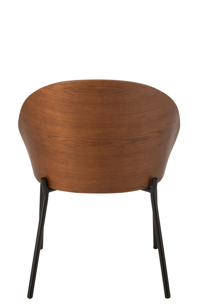 Chaise Meulaboh en contreplaqué marron et beige - J-Line
