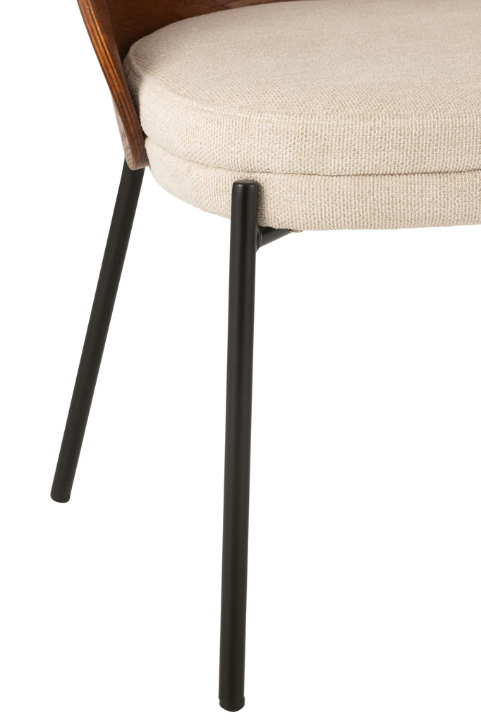 Chaise Meulaboh en contreplaqué marron et beige - J-Line