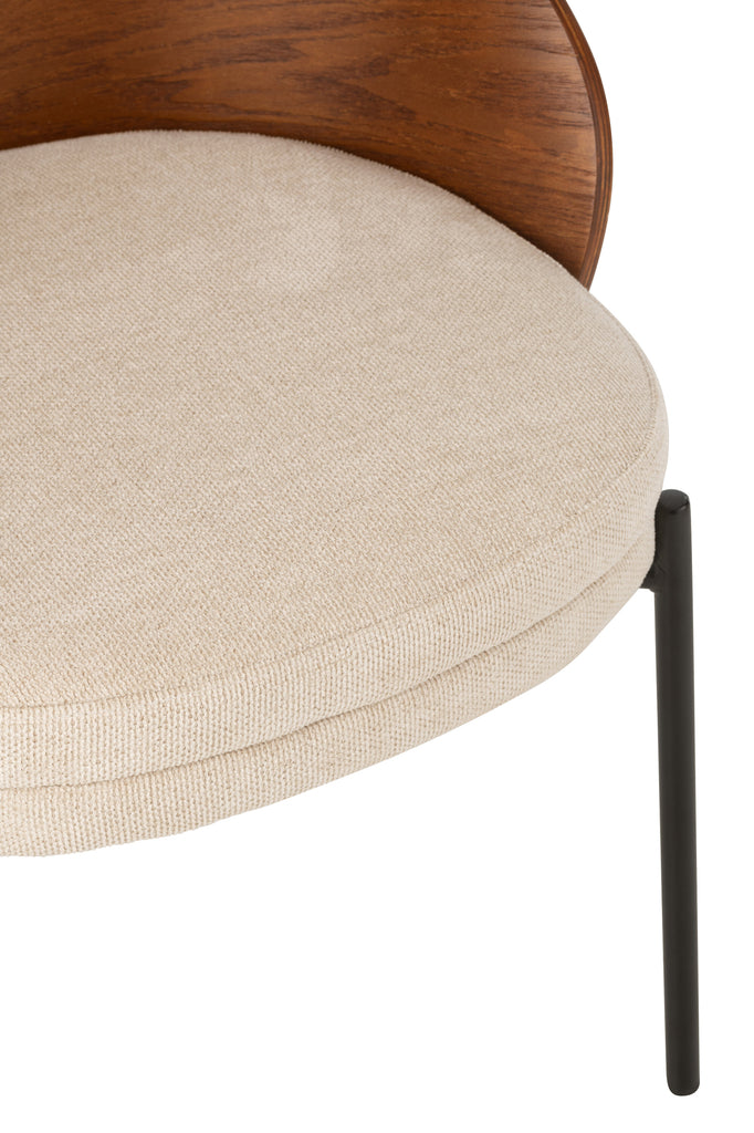 Chaise Meulaboh en contreplaqué marron et beige - J-Line