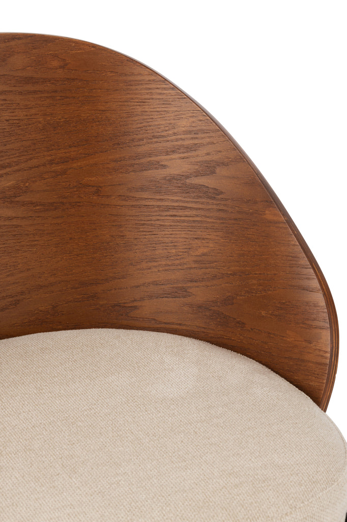 Chaise Meulaboh en contreplaqué marron et beige - J-Line