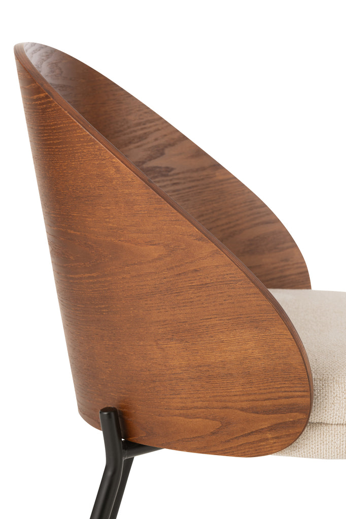 Chaise Meulaboh en contreplaqué marron et beige - J-Line