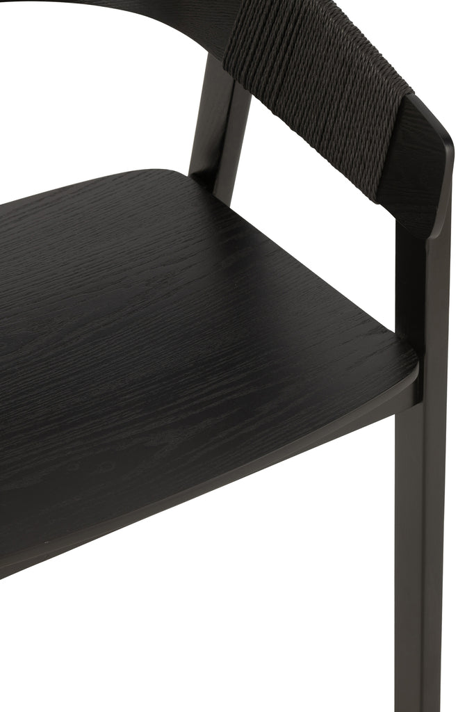 Chaise Naga en bois de frêne et corde noire - J-Line