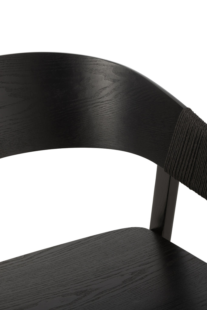 Chaise Naga en bois de frêne et corde noire - J-Line