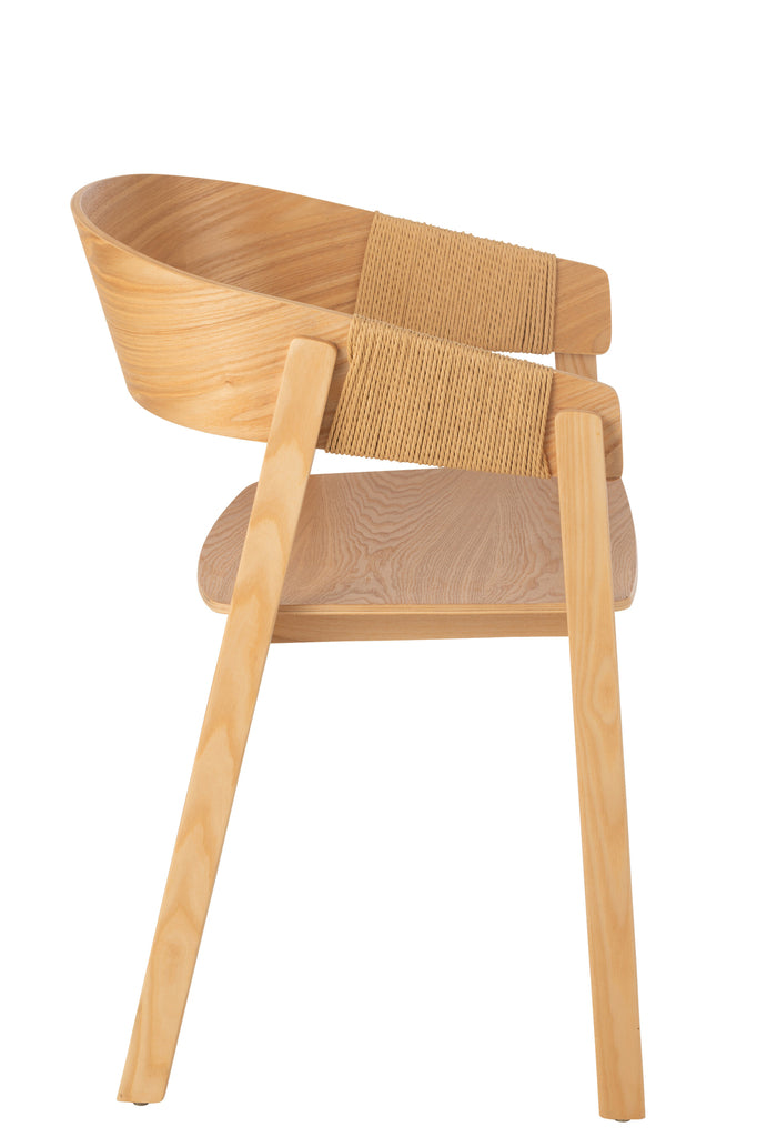 Chaise Naga en bois de frêne et corde naturelle - J-Line