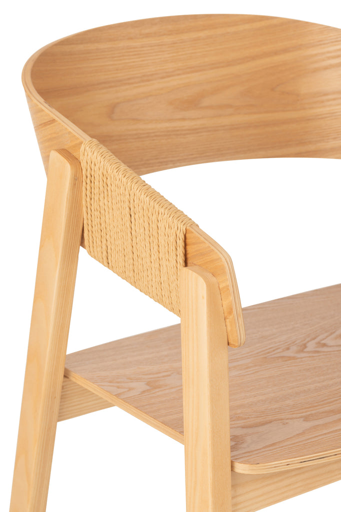 Chaise Naga en bois de frêne et corde naturelle - J-Line