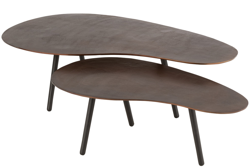 Table basse Chicago en aluminium/fer marron - J-Line