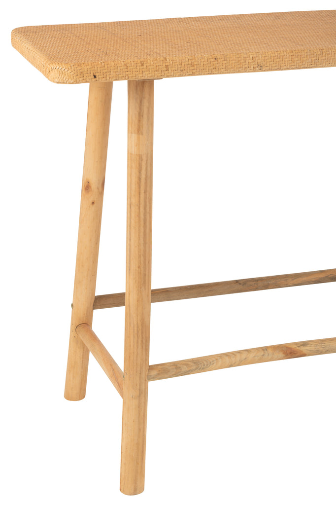 Console Batukaras en bois de sapin et cannage - J-Line