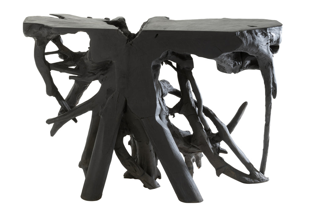 Console Solo en racine de teck noir - J-Line