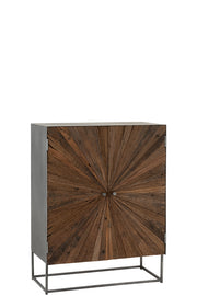 Armoire 2 portes rectangulaire Mekaki portes en bois recyclé naturel - J-Line