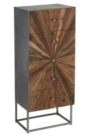 Armoire 5 tiroirs Mekaki en bois recyclé naturel - J-Line