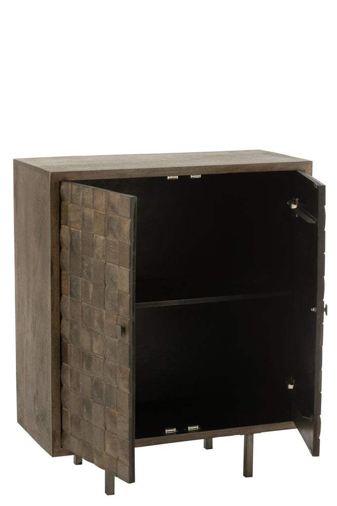 Armoire 2 portes Halmahera en bois de manguier marron - J-Line