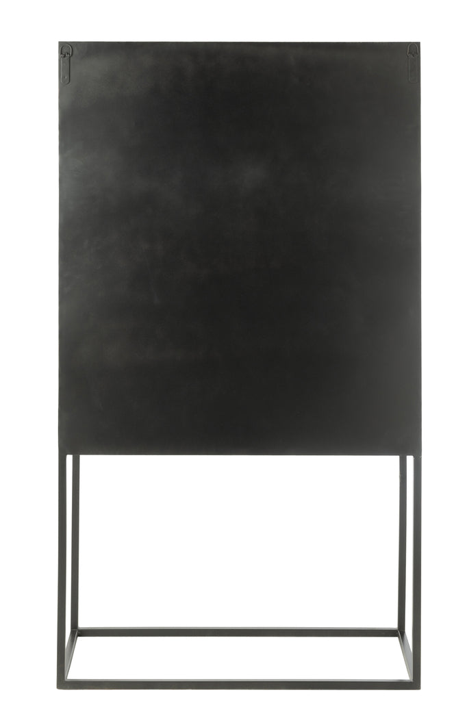 Buffet haut rectangulaire Mekaki en bois recyclé noir - J-Line