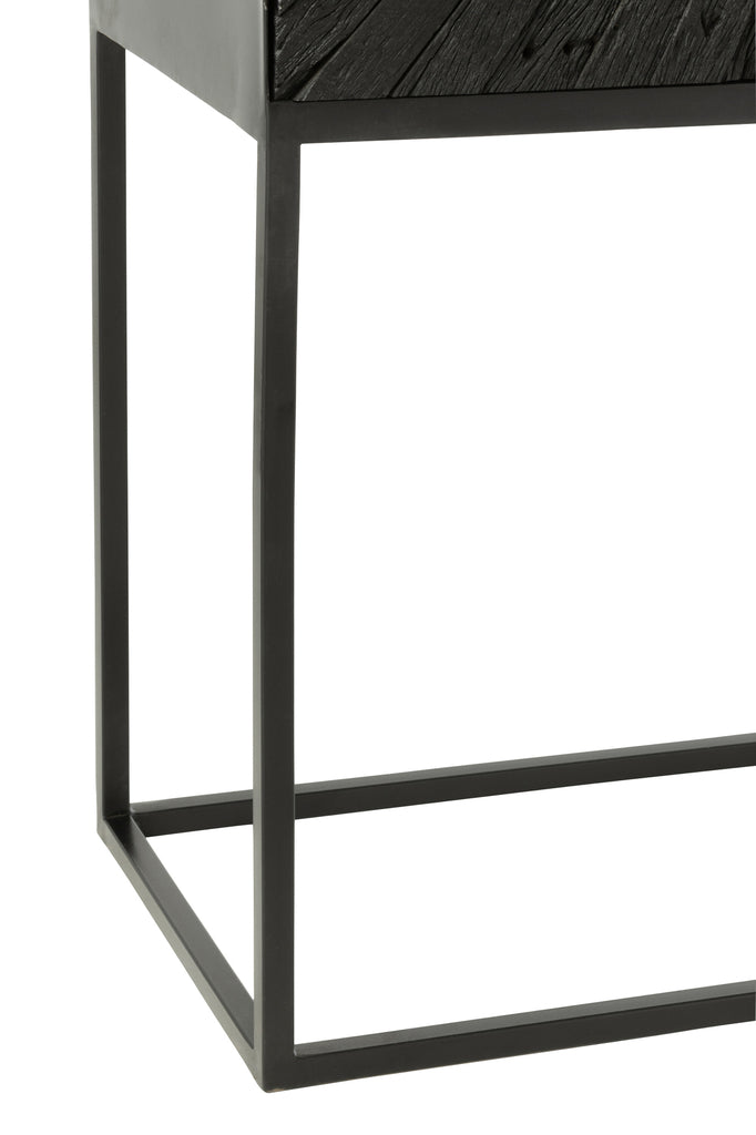 Buffet haut rectangulaire Mekaki en bois recyclé noir - J-Line
