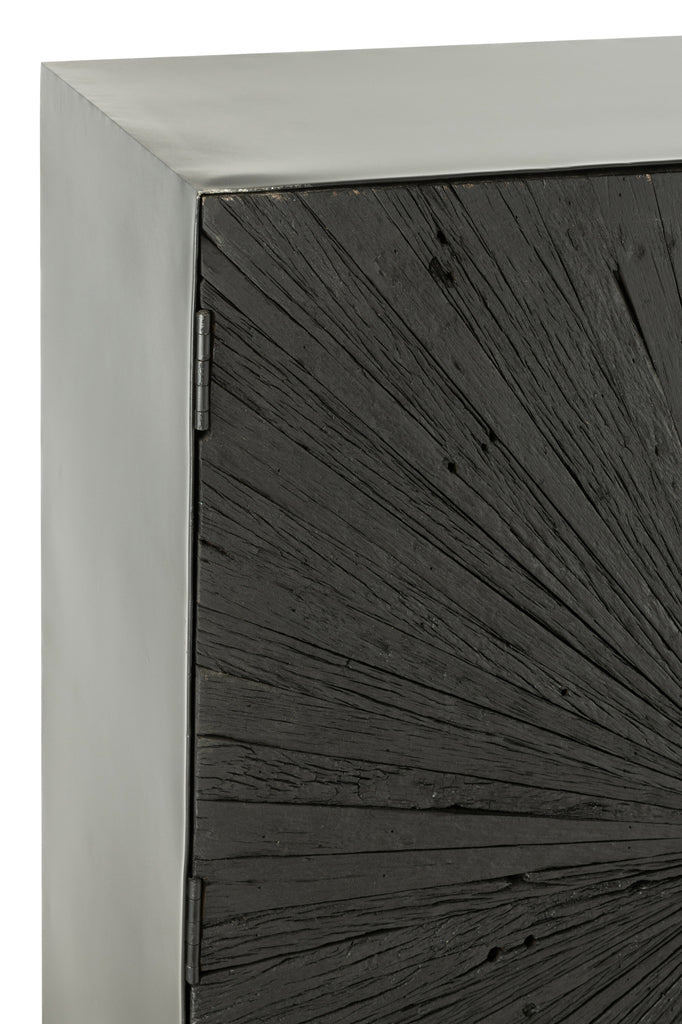 Buffet haut rectangulaire Mekaki en bois recyclé noir - J-Line