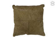 Coussin carré en cuir de vache olive - J-Line