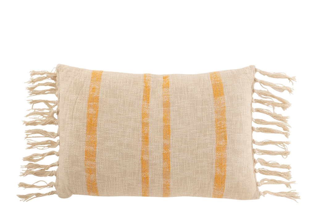 Coussin Emma rectangulaire en coton ocre - J-Line