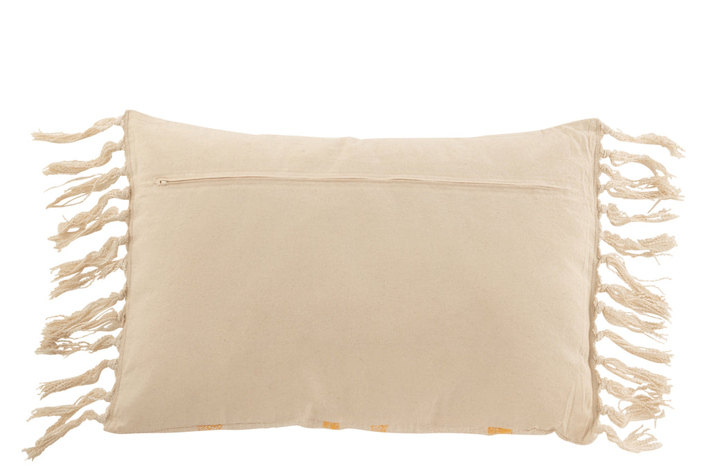 Coussin Emma rectangulaire en coton ocre - J-Line