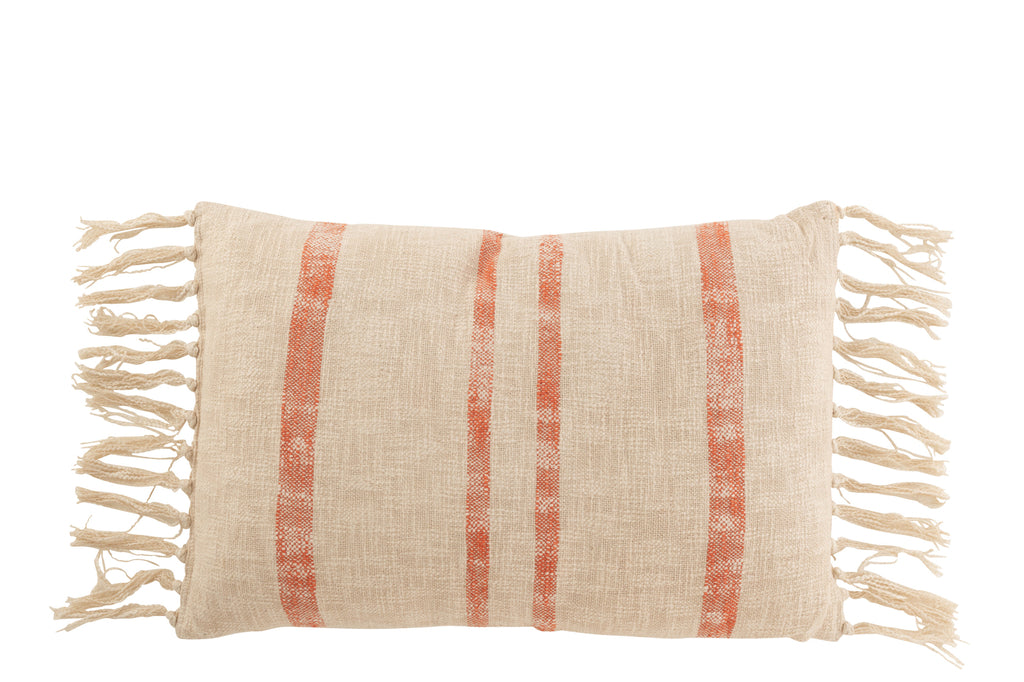 Coussin Emma rectangulaire en coton orange - J-Line