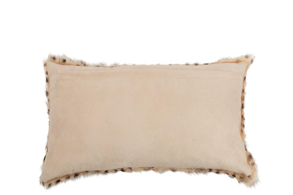 Coussin rectangle en fausse fourrure motif léopard - J-Line