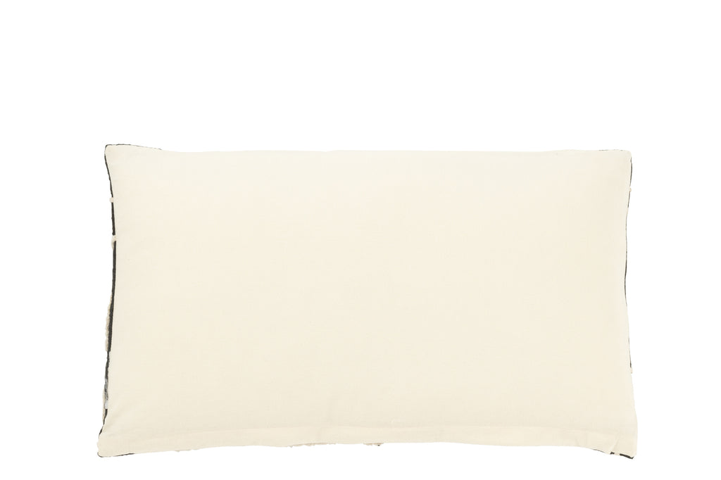 Coussin rectangle lignes/courbes coton noir/blanc petit - J-Line