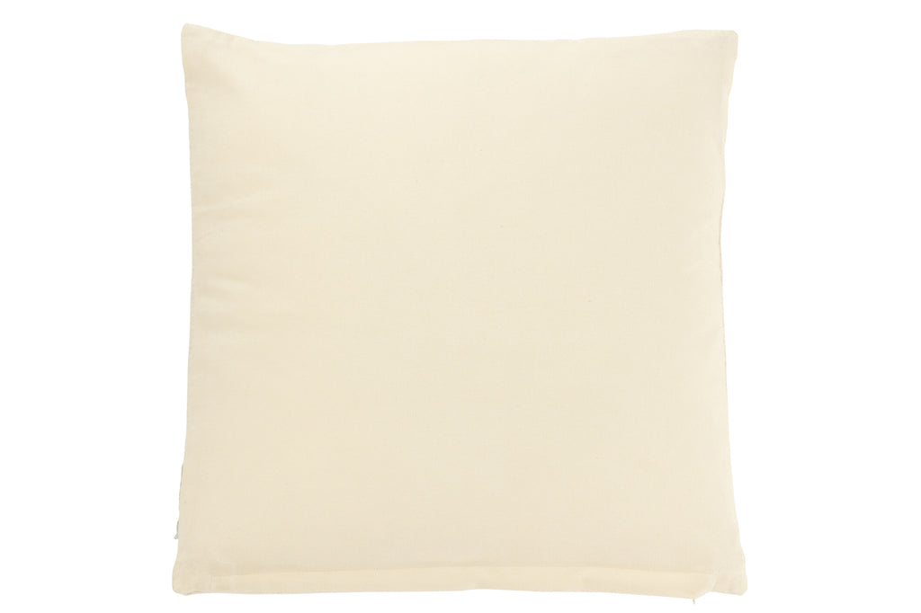 Coussin couqillage en coton blanc et beige - J-Line