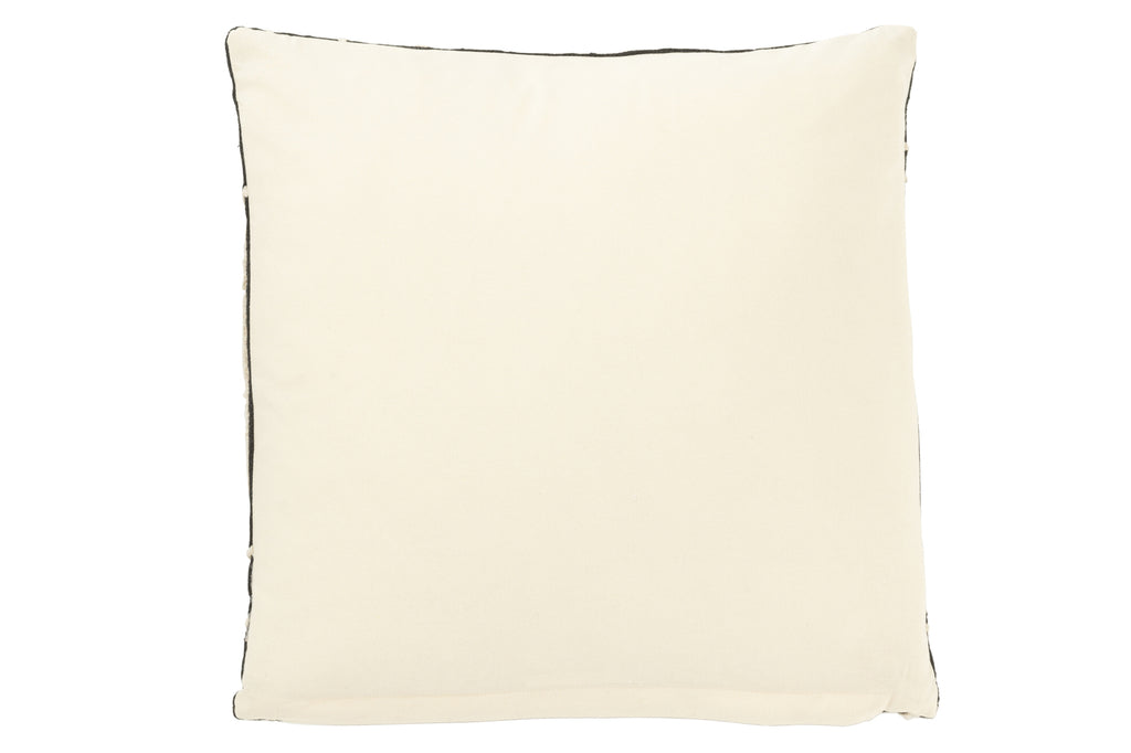 Coussin carré lignes/courbes coton noir/blanc - J-Line