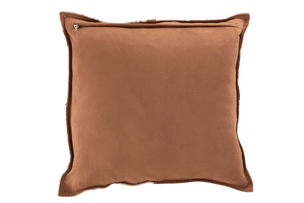 Coussin en cuir carré cognac - J-Line