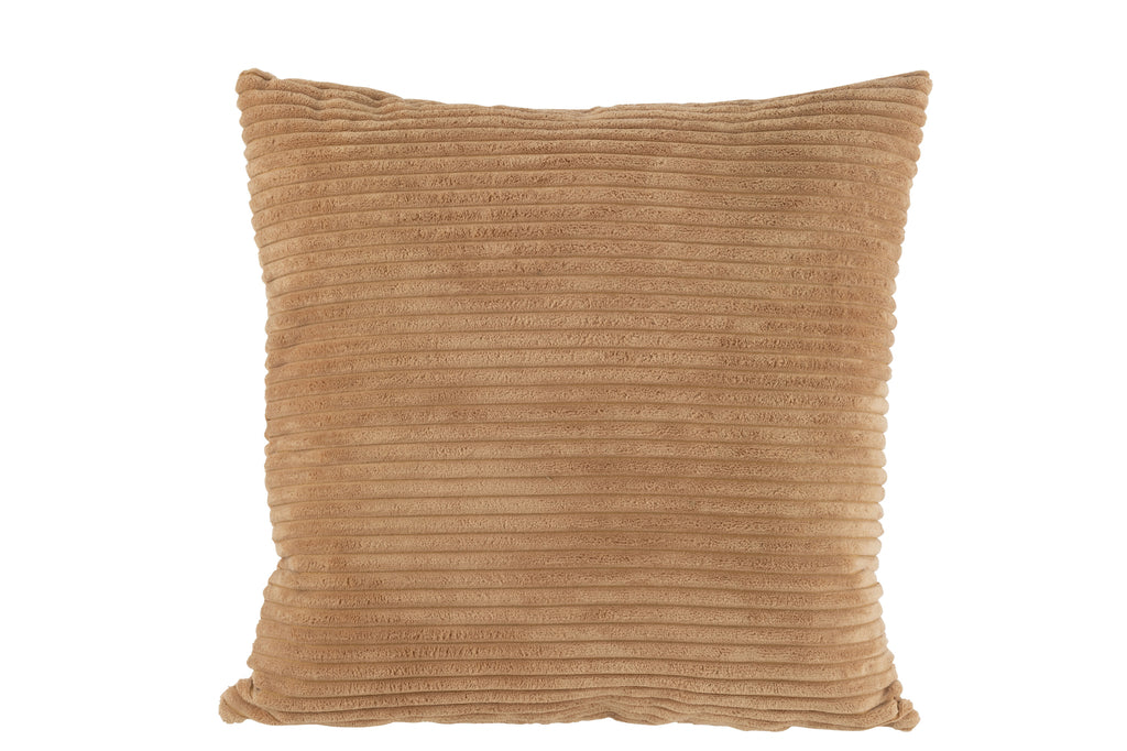 Coussin à rayures Caramba en camel - J-Line