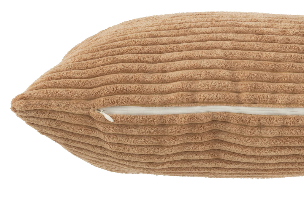 Coussin à rayures Caramba en camel - J-Line