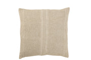 Coussin à rayures en lin beige carré - J-Line