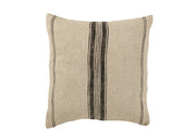 Coussin à rayures lignes en lin beige carré - J-Line