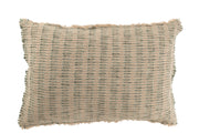 Coussin en coton et lin texturé vert beige - J-Line