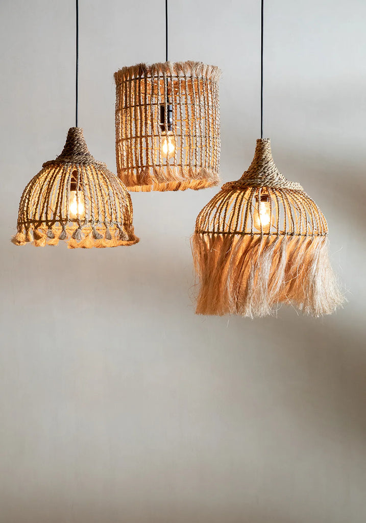 Abat-jour Bird Cage en Abaca - Naturel - M