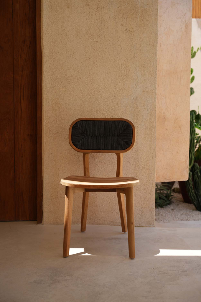 Chaise de salle à manger Arigato en teck recyclé - Extérieur - Bazar Bizar