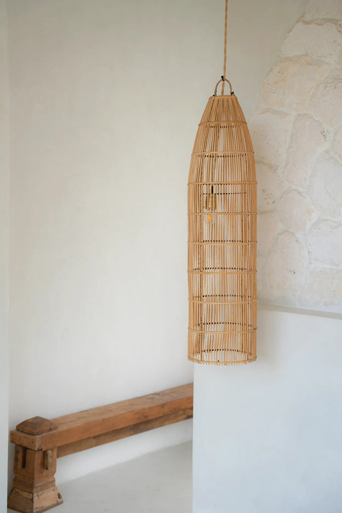 Abat-jour Fish Trap en rotin - Naturel - L - Bazar Bizar