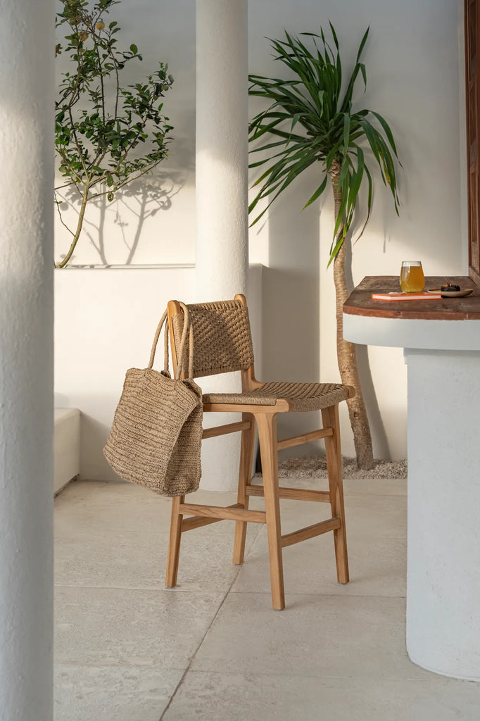 Tabouret de bar Meno en teck - Extérieur