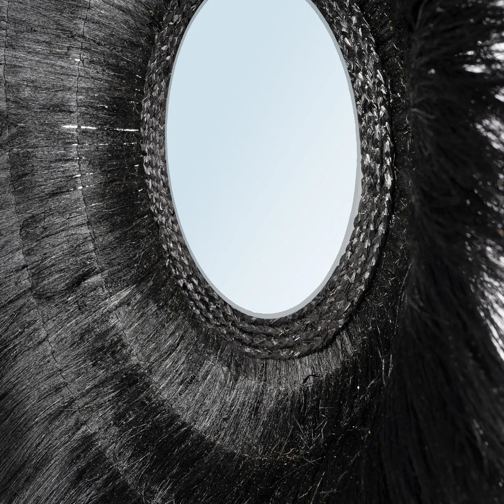 Miroir mural Sunken Forest en herbe naturel - Noir - Bazar Bizar