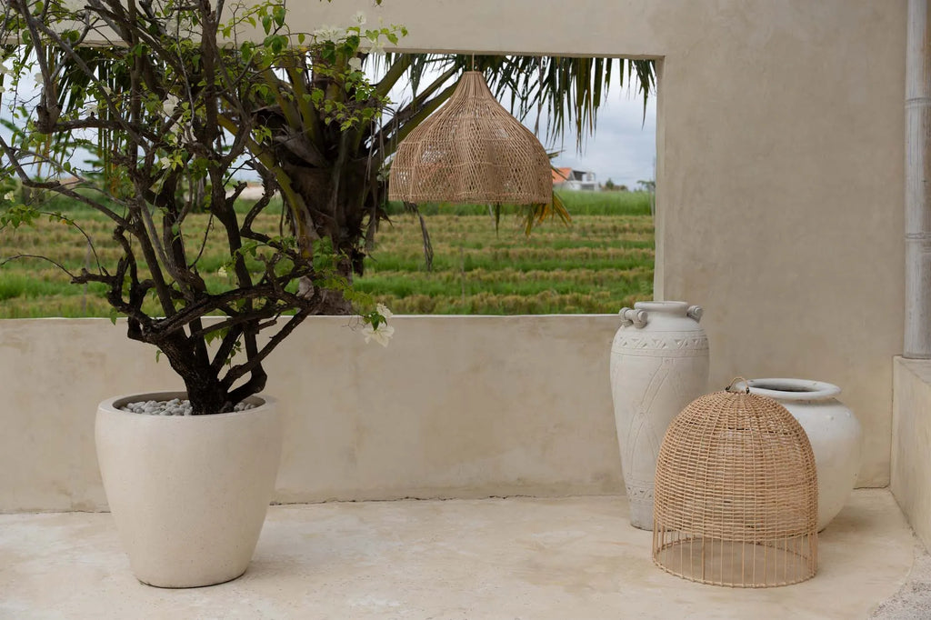 Abat-jour Whipped en rotin - Naturel - M - Bazar Bizar
