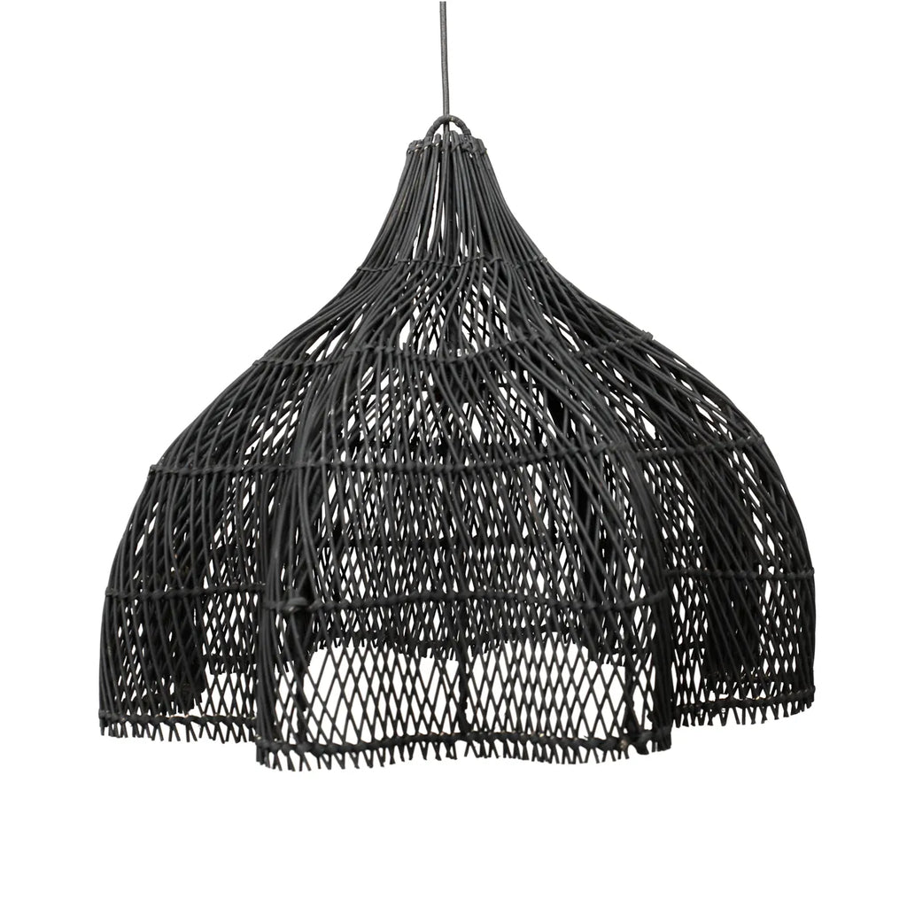 Abat-jour Whipped en rotin - Noir - M - Bazar Bizar