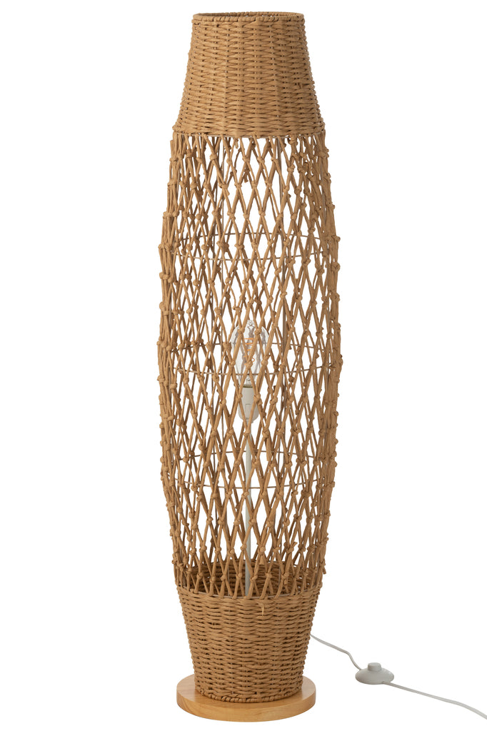 Lampe sur pied Minorque en jute tressé naturel - J-Line