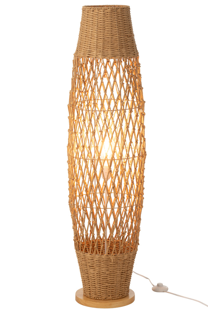 Lampe sur pied Minorque en jute tressé naturel - J-Line