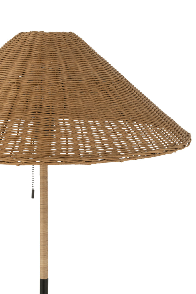 Lampadaire Kediri en métal/osier noir - J-Line