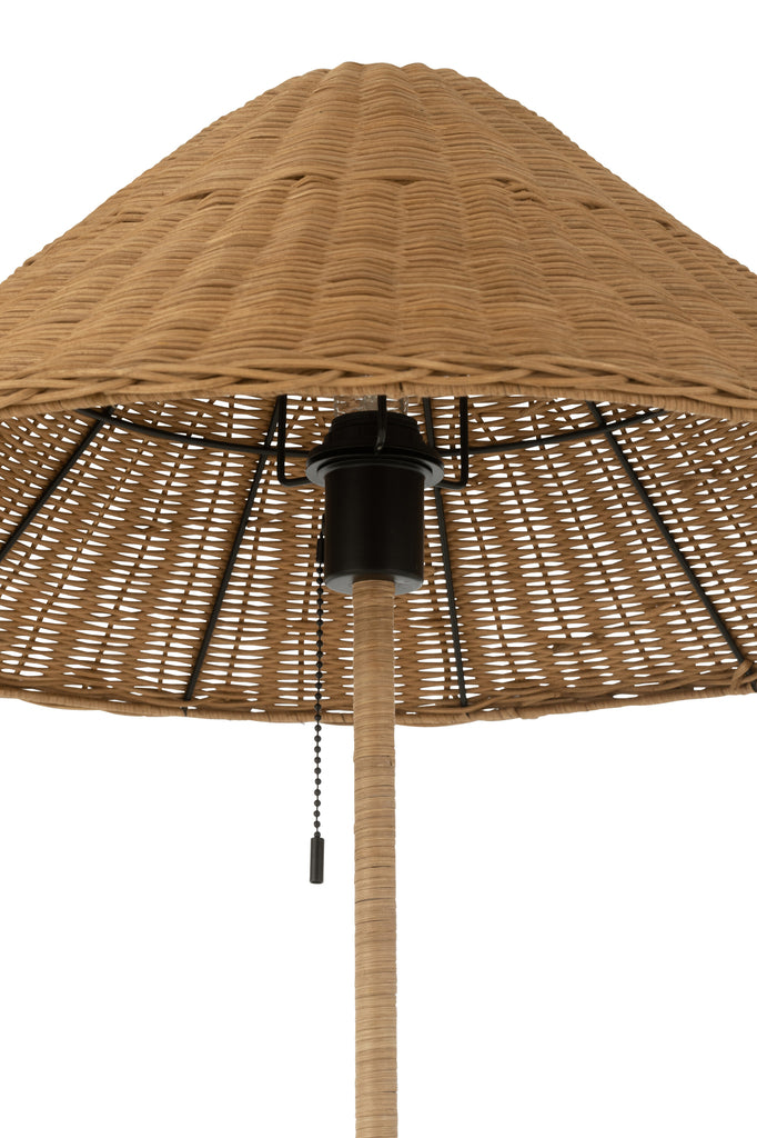 Lampadaire Kediri en métal/osier noir - J-Line