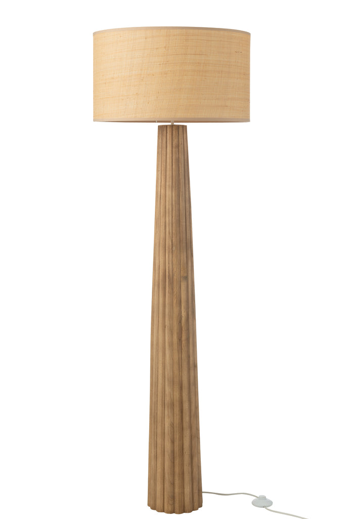 Lampadaire Tikitiki en bois d'ailanthus naturel - J-Line