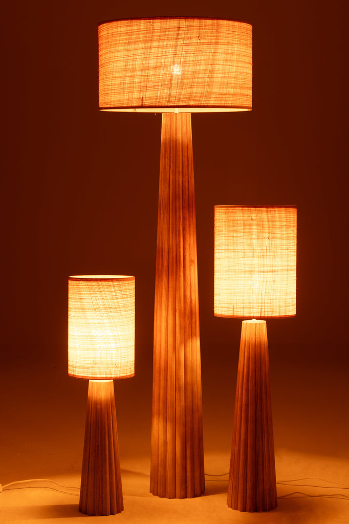Lampadaire Tikitiki en bois d'ailanthus naturel - J-Line