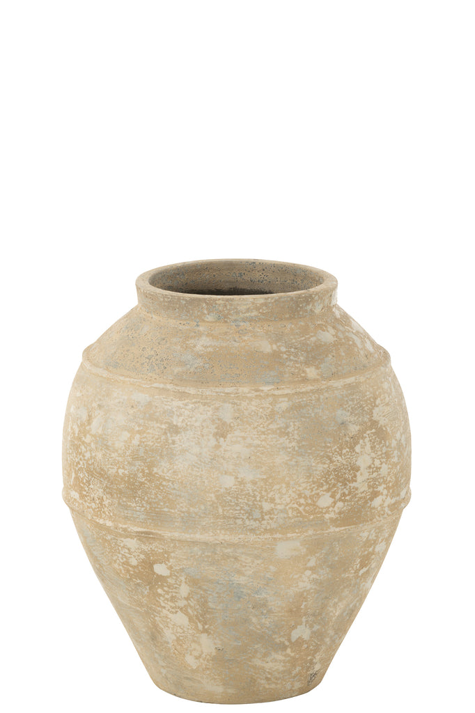 Cache-pot Antique en ciment antique beige medium - J-Line