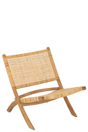 Fauteuil pliant Timor en rotin/teck naturel - J-Line