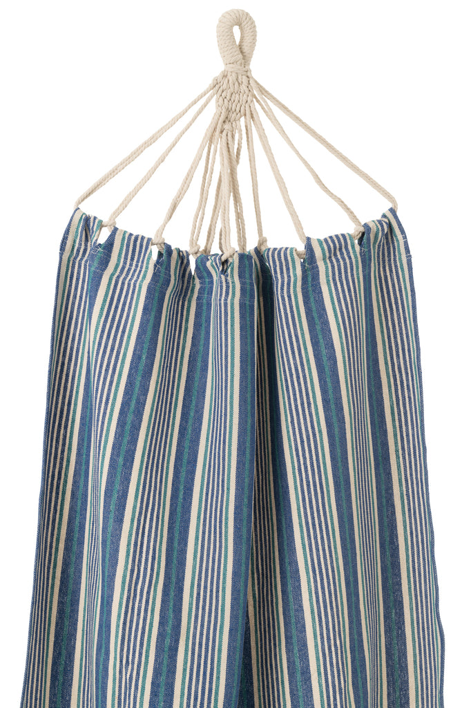 Hamac à rayures en coton bleu/blanc - J-Line